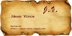 János Vince névjegykártya
