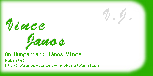 vince janos business card